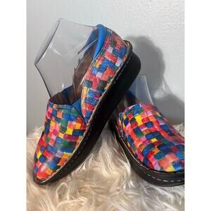 Alegria Women's Sz 8-8.5 39 Debra 569 Wearable Art Leather Multicolor Clog Shoes